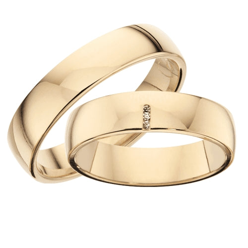 Eksklusiv Scrouples vielsesringe i 8 eller 14 karat guld med 3 diamanter